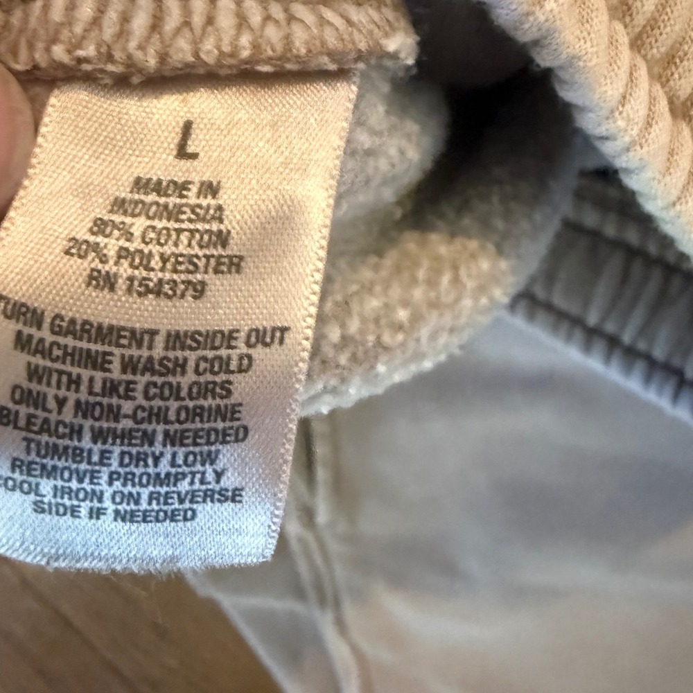 Aeropostale Fleece Jogger Sweatpants Tan Mineral Wash Size L 32x24 - Picture 8 of 8